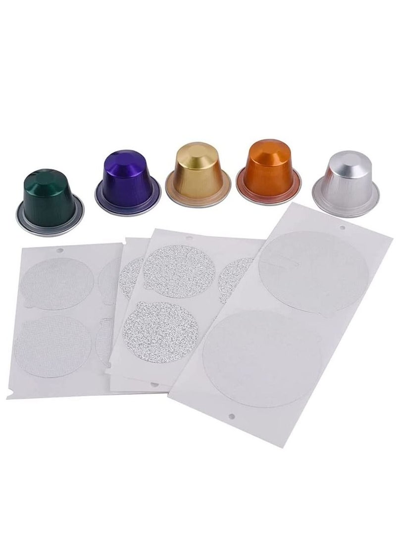 30Pcs Empty Fit For Nespresso Coffee Capsule With Self Adhesive Lids Aluminum Foil Pods Adhesive Accessories lasting