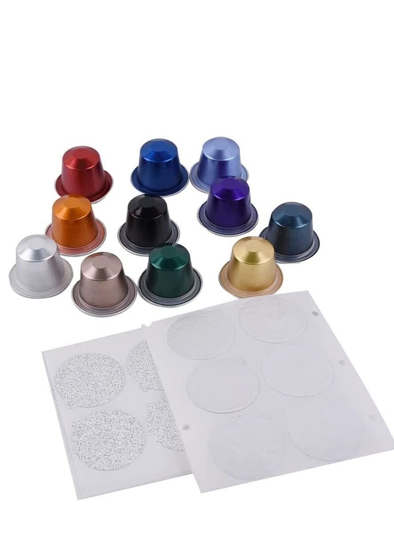 30Pcs Empty Fit For Nespresso Coffee Capsule With Self Adhesive Lids Aluminum Foil Pods Adhesive Accessories lasting