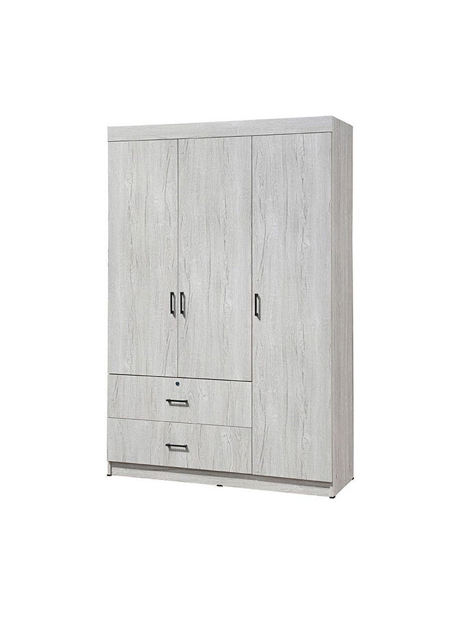 DANUBE HOME Selva 3 Door And 2 Drawer Wardrobe For Hanging Clothes Sturdy Rack Storage Organiser Modern Design Space Saving Cabinets For Bedroom L 120 x W 42 x H 181 cm White Oak  - Image 2