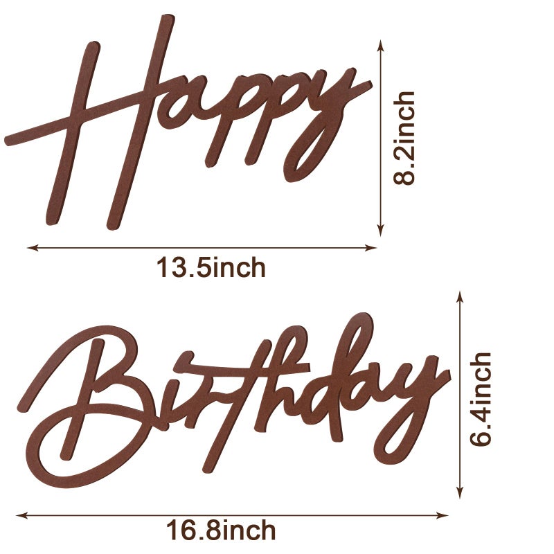 MASTRON Happy Birthday Sign for Backdrop - Felt Happy Birthday Sign for Balloon Arch Birthday Party Balloon Arch Backdrop Decorations for Birthday Party Baby Shower - Brown - Image 2