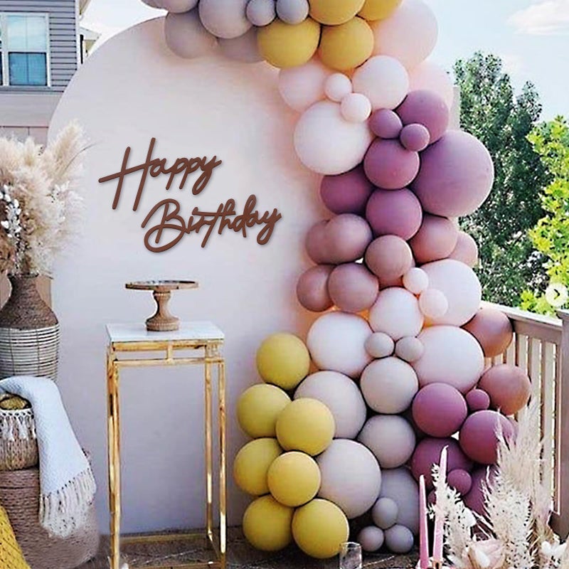 MASTRON Happy Birthday Sign for Backdrop - Felt Happy Birthday Sign for Balloon Arch Birthday Party Balloon Arch Backdrop Decorations for Birthday Party Baby Shower - Brown - Image 5
