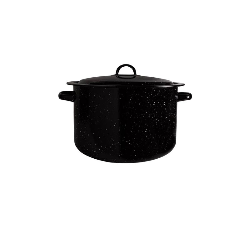 Millvado Granite 12 Qt Stockpot Nonstick Soup Pot With Lid Speckled Enamel Ware Cookware Large Stock Pot For Boiling and Cooking Big Granite Cooking Pot for Stovetop Campfire Outdoor Stove