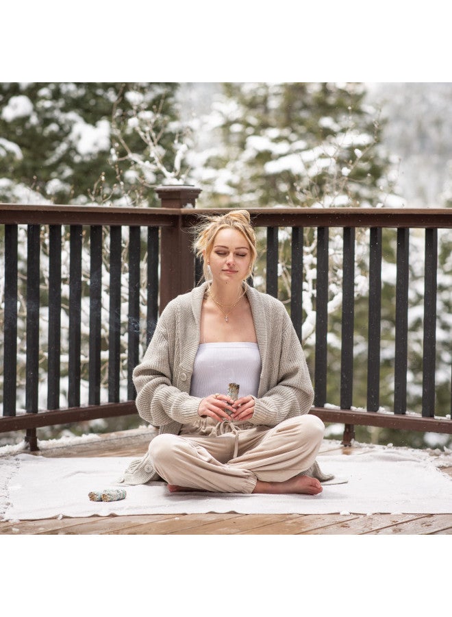 Sage Smudge Kit ~ 3 White Sage Bundles ~ 8 Healing Chakra Stones ~ Abalone Shell & Stand ~ Smudging Feather ~ Cleanse Guide/Blessings ~ Smoke Cleansing Smudge Sticks Healing Growing Manifesting