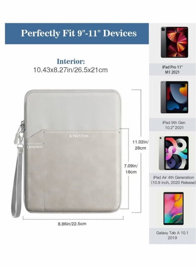 9-11 Inch Tablet Sleeve Bag Carrying Case for iPad Pro 11 2021-2018, Air 5/4 10.9, 10.2, Galaxy Tab A8 10.5 Tab S8 11", Surface Go 2/1, Protective with Pocket - Image 5