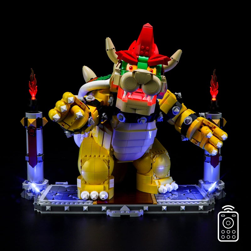 بريكسماكس مجموعة الإضاءة LED Briksmax لـ LEGO-71411 The Mighty Bowser- متوافقة مع طراز Lego Super Mario Building- لا تشمل مجموعة LEGO - Image 1