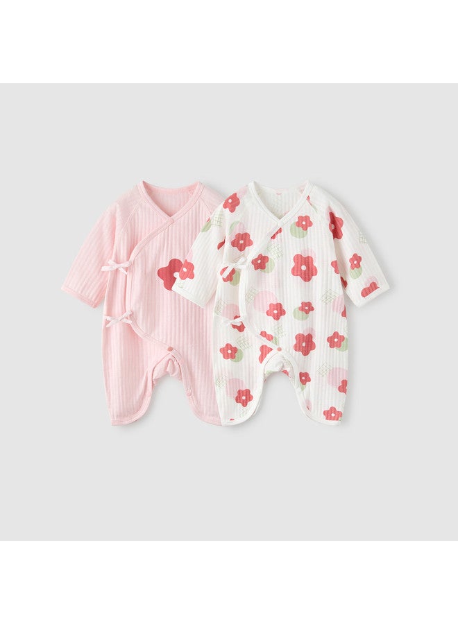 Tongtai Baby Rompers Summer Pure Cotton Newborn Clothes Infant Butterfly Rompers And Kimono-style Outfits 2-piece Set - Image 2