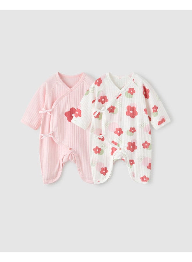 Tongtai Baby Rompers Summer Pure Cotton Newborn Clothes Infant Butterfly Rompers And Kimono-style Outfits 2-piece Set - Image 1