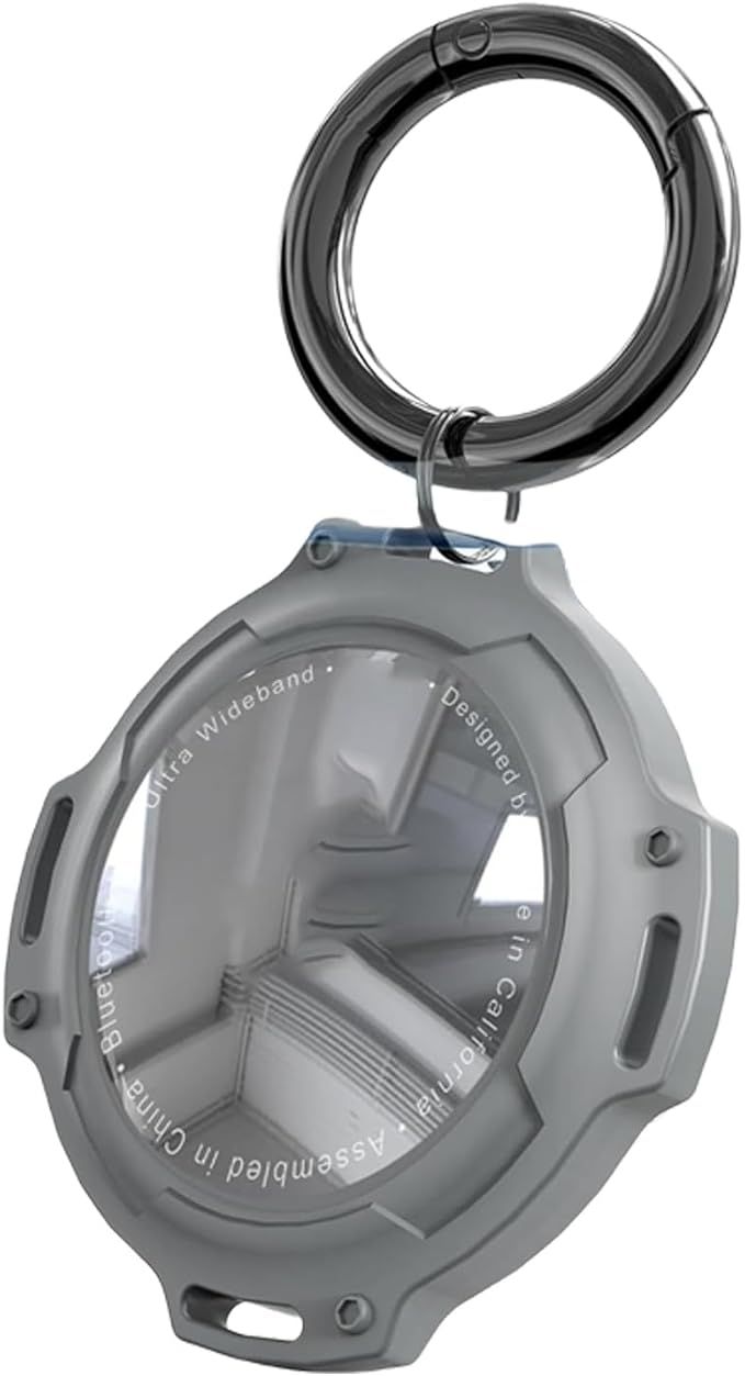 Gray Full Coverage Shockproof Protective Case With Keychain For Trackers - Image 1