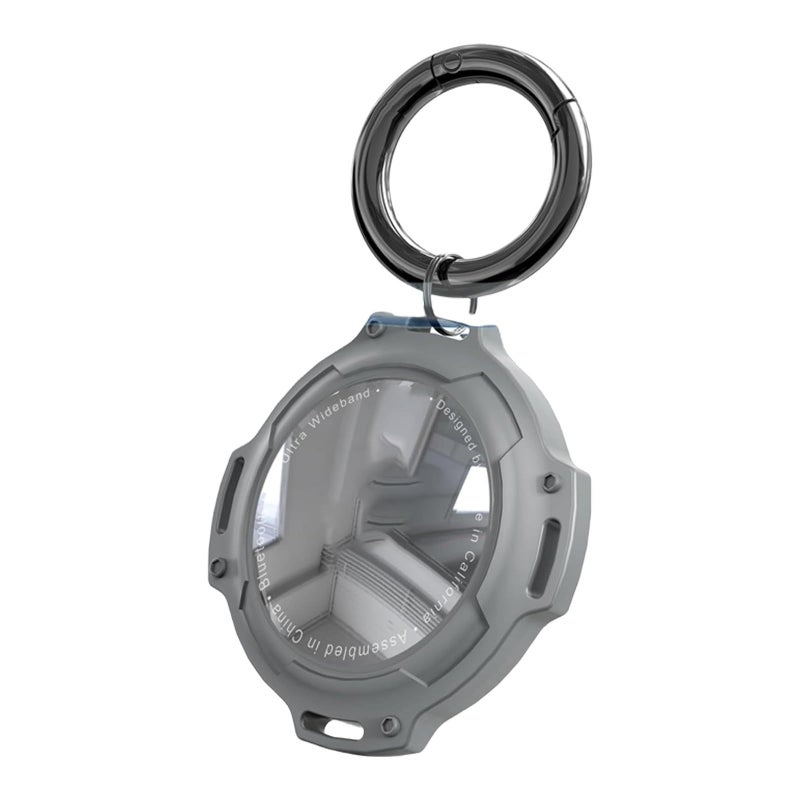 Gray Full Coverage Shockproof Protective Case With Keychain For Trackers - Image 2