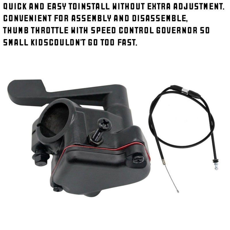 zipelo Thumb Throttle Cable, 7/8'' 22mm Accelerator Control Handle Assembly, Aluminum Motorcycle Accessories Replacement for 50cc 70cc 90cc 110cc 125cc 250cc ATV Quad Go Kart Pit Bike - Image 5