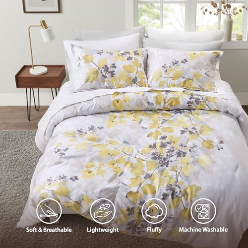 Regency Heights Full Comforter Set Yellow Bed Set, 9 Pieces Cute Floral Bedding Set Ultra Soft Botanical Flowers Comforter, Sheets, Pillowcases & Shams - Image 3