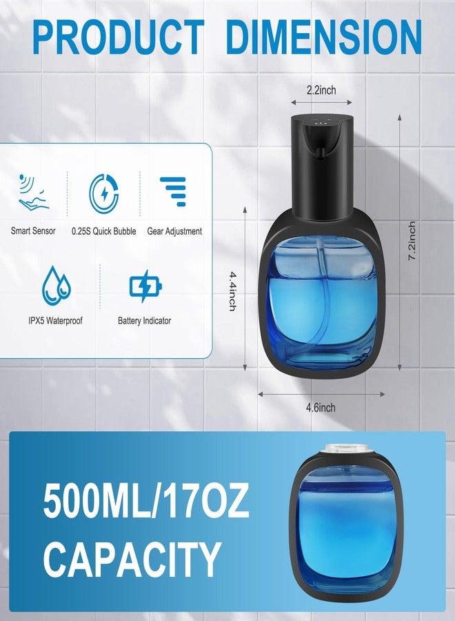 Gotofine Automatic Foaming Soap Dispenser with 500ml/17oz Capacity, Touchless Soap Dispenser with 4 Level Adjustable, Rechargeable, Wall-Mounted, Waterproof for Kitchen, Bathroom, Hotel, Restaurant - Image 4
