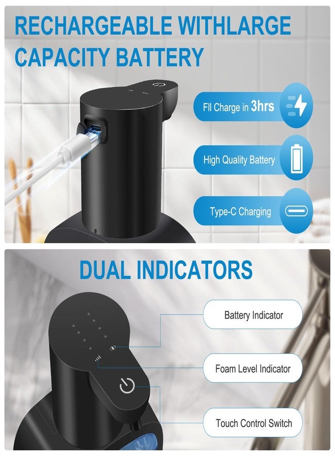 Gotofine Automatic Foaming Soap Dispenser with 500ml/17oz Capacity, Touchless Soap Dispenser with 4 Level Adjustable, Rechargeable, Wall-Mounted, Waterproof for Kitchen, Bathroom, Hotel, Restaurant - Image 3