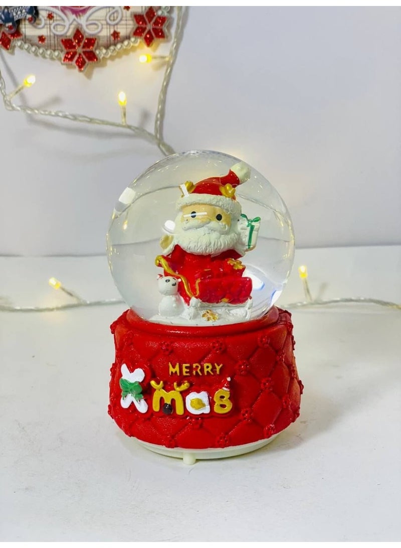 Christmas crystal Christmas crystal Santa Claus with a cart and Snowman Crystal with cocktail lights and music Works with medium size stones Size: 8*12 cm - Image 2