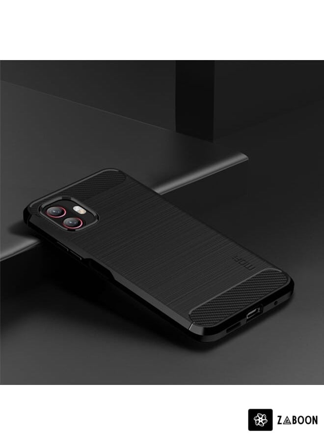 For Samsung Galaxy Xcover6 Pro / Xcover Pro 2 MOFI Gentleness Brushed Carbon Fiber Soft TPU Case(Black)
