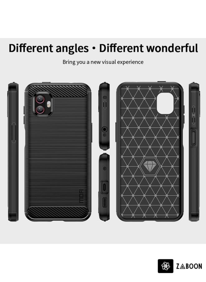 For Samsung Galaxy Xcover6 Pro / Xcover Pro 2 MOFI Gentleness Brushed Carbon Fiber Soft TPU Case(Black)