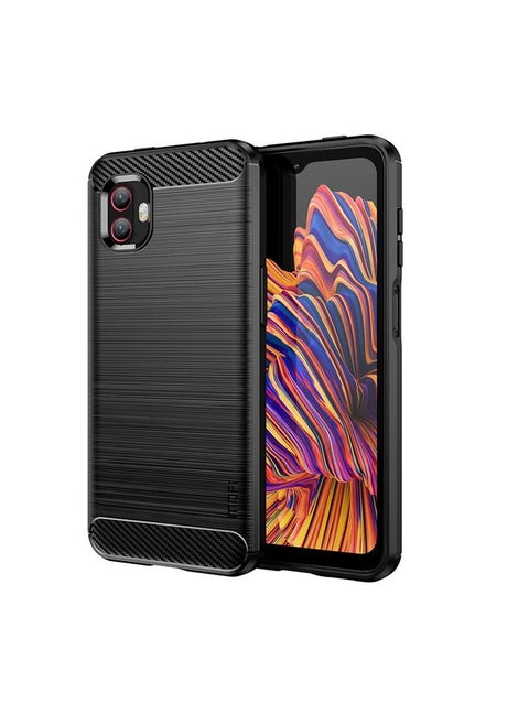 For Samsung Galaxy Xcover6 Pro / Xcover Pro 2 MOFI Gentleness Brushed Carbon Fiber Soft TPU Case(Black)