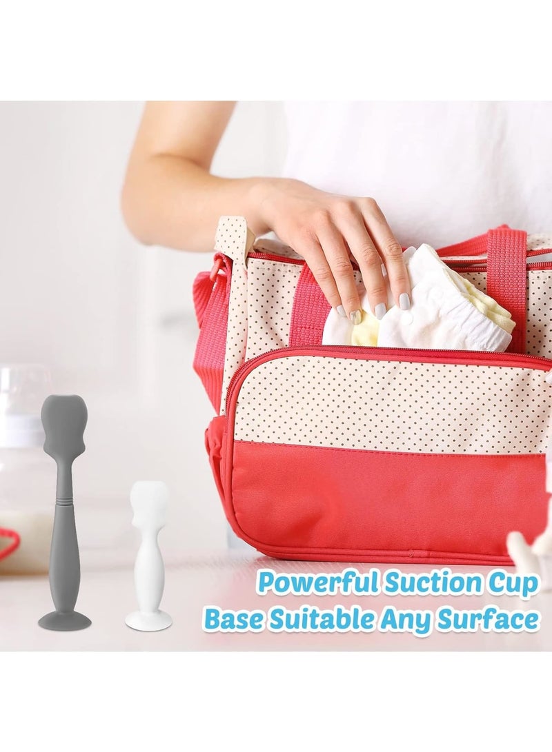 Zikra 4 Pack Diaper Cream Spatula Applicator - Soft Silicone Baby Butt Paste Spatula Mini Rash Cream Brush for Newborn (White, Gray) - Image 4