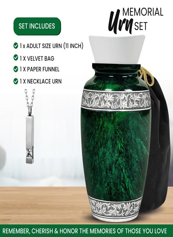 LIFAG Green Urn for Ashes Adult Male & Female with Velvet Bag & Customizable Medallion | Large Cremation Urns for Human Ashes Adult Man, 220lbs (Green, Large, Marble Finish) - Image 5