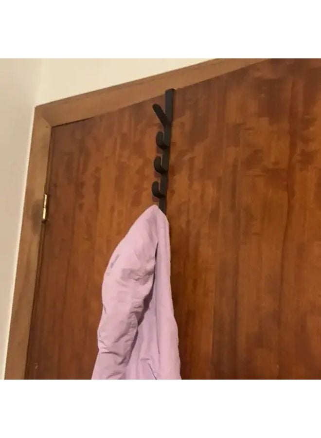 Brown Heavy Duty Plastic Door Hanger 4 Tier Storage No Drill Installation Wall Mounted Organizer - Image 3