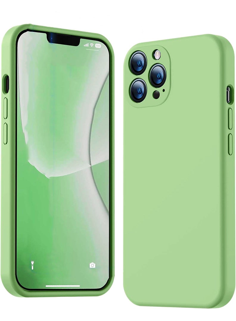 رفع القضية متوافق مع حافظة iPhone 13 Pro Max مقاس 6.7 بوصة، سيليكون سائل ممتاز [حماية الكاميرا] [بطانة ناعمة من الألياف الدقيقة المضادة للخدش] غطاء هاتف نحيف واقٍ مقاوم للصدمات لهاتف iPhone 13 Pro Max، أخضر - Image 1
