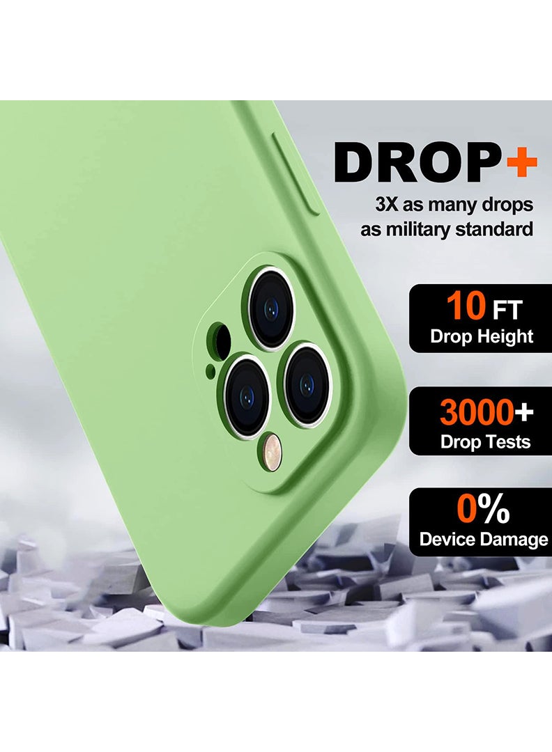 رفع القضية متوافق مع حافظة iPhone 13 Pro Max مقاس 6.7 بوصة، سيليكون سائل ممتاز [حماية الكاميرا] [بطانة ناعمة من الألياف الدقيقة المضادة للخدش] غطاء هاتف نحيف واقٍ مقاوم للصدمات لهاتف iPhone 13 Pro Max، أخضر - Image 4