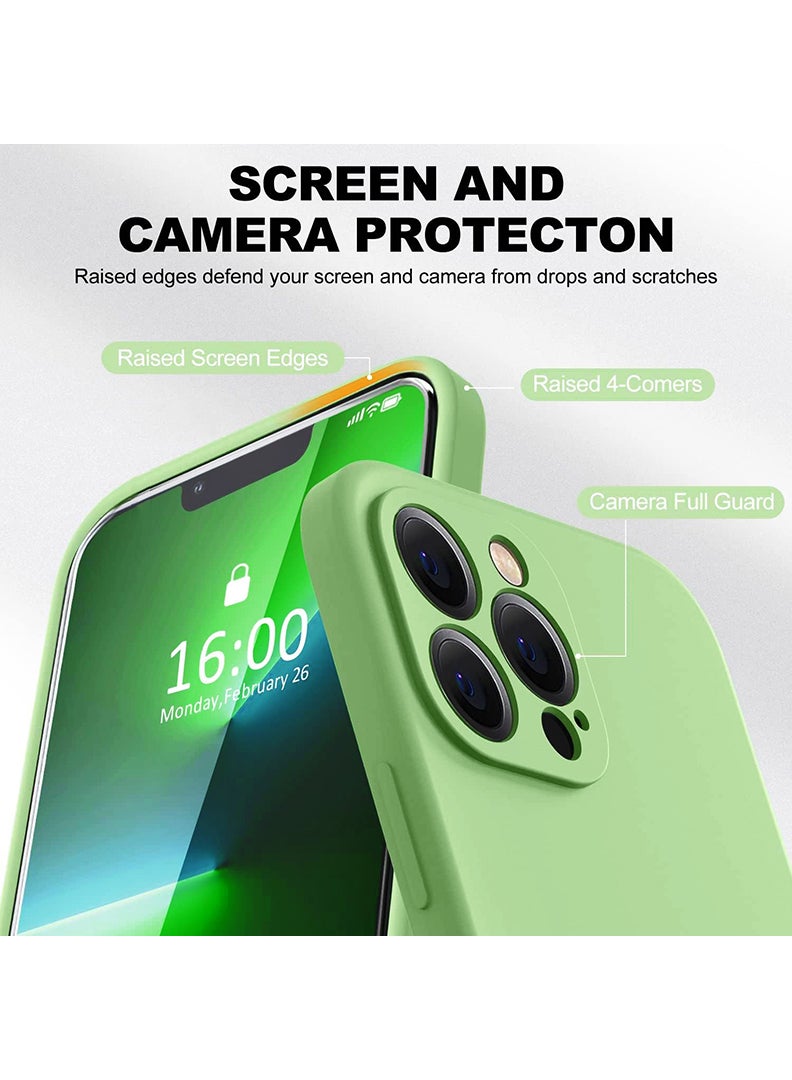 رفع القضية متوافق مع حافظة iPhone 13 Pro Max مقاس 6.7 بوصة، سيليكون سائل ممتاز [حماية الكاميرا] [بطانة ناعمة من الألياف الدقيقة المضادة للخدش] غطاء هاتف نحيف واقٍ مقاوم للصدمات لهاتف iPhone 13 Pro Max، أخضر - Image 2