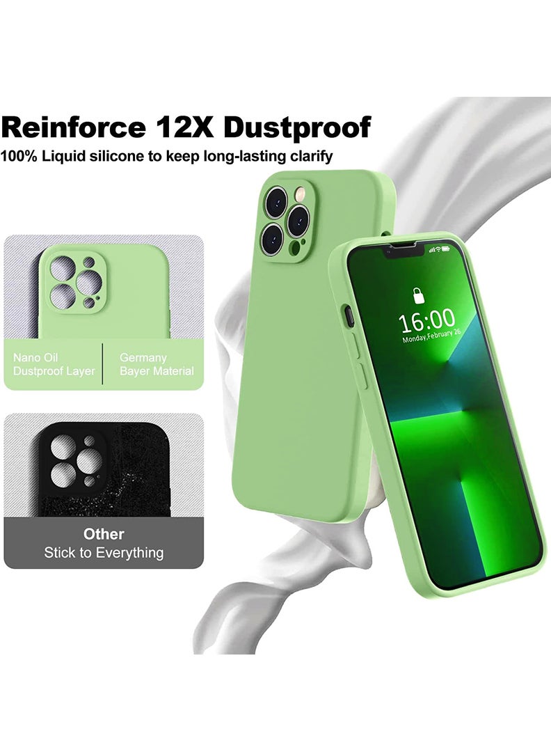 رفع القضية متوافق مع حافظة iPhone 13 Pro Max مقاس 6.7 بوصة، سيليكون سائل ممتاز [حماية الكاميرا] [بطانة ناعمة من الألياف الدقيقة المضادة للخدش] غطاء هاتف نحيف واقٍ مقاوم للصدمات لهاتف iPhone 13 Pro Max، أخضر - Image 3