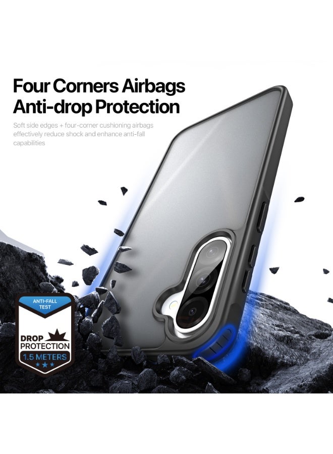 DUX DUCIS Yind Case Anti-Yellowing Matte Clear [Hard PC Back & Soft TPU Bumper]  Shockproof Protective Phone Case Cover compatible with Samsung Galaxy A56/A36  (Black) - Image 4