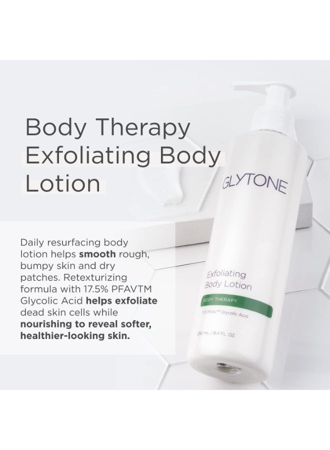 Glytone Exfoliating Body Lotion for Dry Skin, 17.5% PFAV Glycolic Acid Moisturizing Lotion, Reduce Keratosis Pilaris Bump, Fragrance Free Body Exfoliant, Revitalizing skin moisturizer, 8.4 Fl.Oz - Image 2