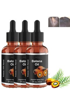 Batana Oil, Batana Oil Organic for Healthy Hair, Natural Batana Oil for Hair Growth, Enhances Hair & Skin Radiance, Leaves Your Hair Smoother Oil, Promotes Hair Wellness for Men & Women (3pcs)