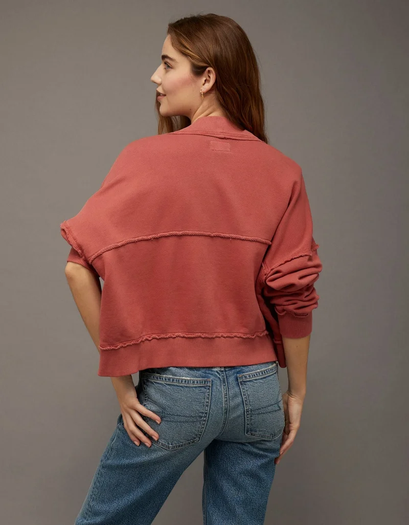 American Eagle AE Saturday Fleece Cardigan Sweater