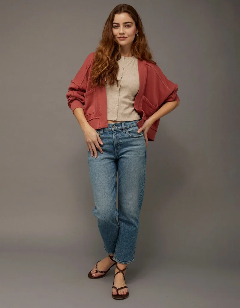 AE Saturday Fleece Cardigan Sweater