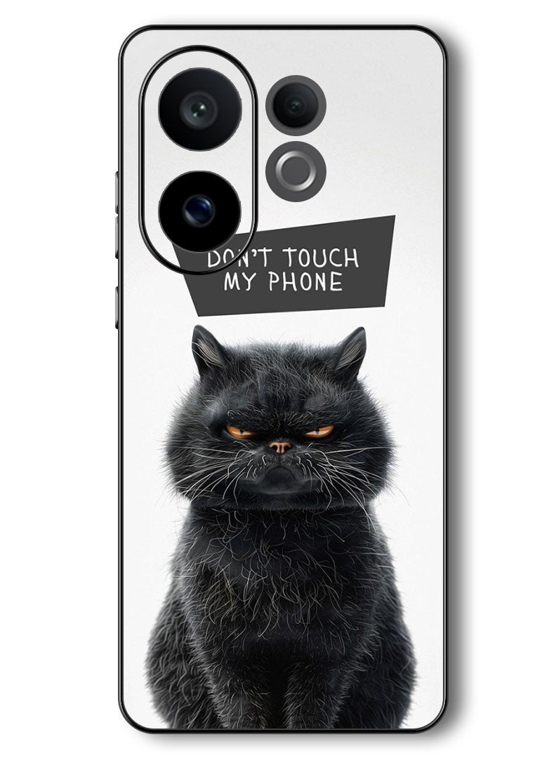 Theodor Case Compatible with Vivo V60 6.77 Inch Protection Shockproof Bumper Cover Dont Touch My Phone Cat - Image 1