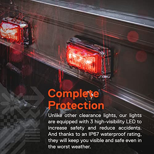 ONLINE LED STORE TRUE MODS 4pc 2.5" Amber + Red LED Trailer Marker Light w/Chrome Bezel [DOT FMVSS 108] [SAE P2PC] [Surface Mount] [Waterproof IP67] Marker Lights for Trailer Truck - Image 5