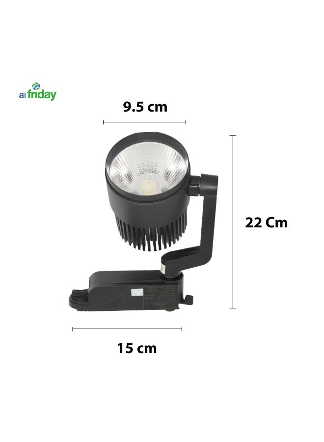 Alfriday 30W LED Track Light Head, 3000K Warm White Accent Lighting, High Lumen COB Spot Light with Metal Housing & Clear Glass Lens, Modern Indoor Ceiling Track Lighting for Gallery, Kitchen & Retail - Black - Image 4