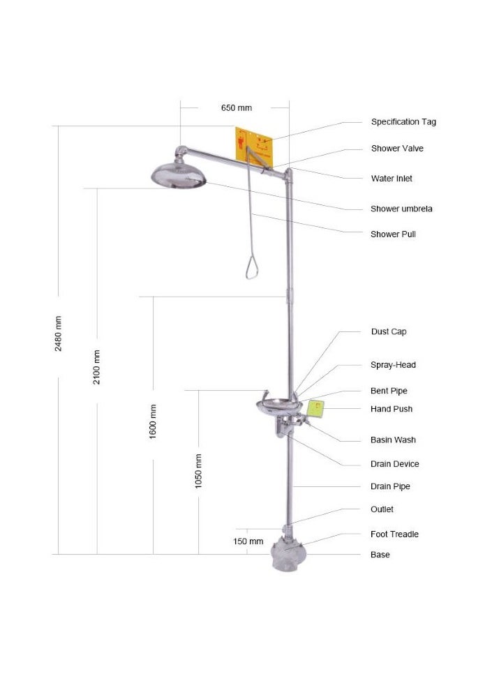 Generic Emergency eye wash station stainless steel  - Image 3