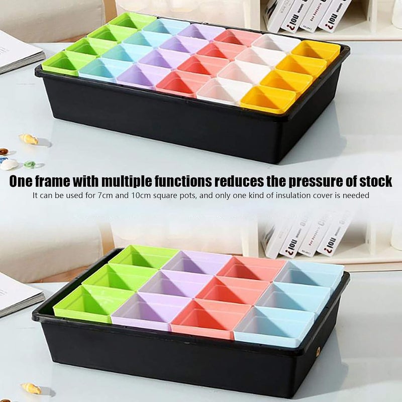 ويوبلز صينية إنبات البذور، 20 خلية، صينية بدء زراعة الشتلات/النباتات السميكة مع قبة رطوبة قابلة للتعديل وقاعدة، صواني زراعة الدفيئة لزراعة بذور الخضراوات والفواكه في الدفيئة والحديقة والمشاتل (أ) - Image 3