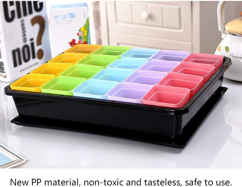 ويوبلز صينية إنبات البذور، 20 خلية، صينية بدء زراعة الشتلات/النباتات السميكة مع قبة رطوبة قابلة للتعديل وقاعدة، صواني زراعة الدفيئة لزراعة بذور الخضراوات والفواكه في الدفيئة والحديقة والمشاتل (أ) - Image 4