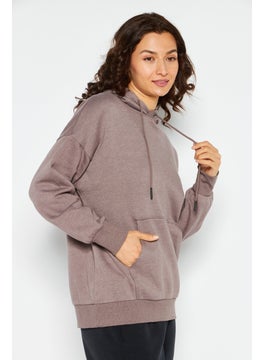 Sage Collective Women Sportswear Fit Long Sleeve Training Sweatshirt, Light Brown  - Image 3