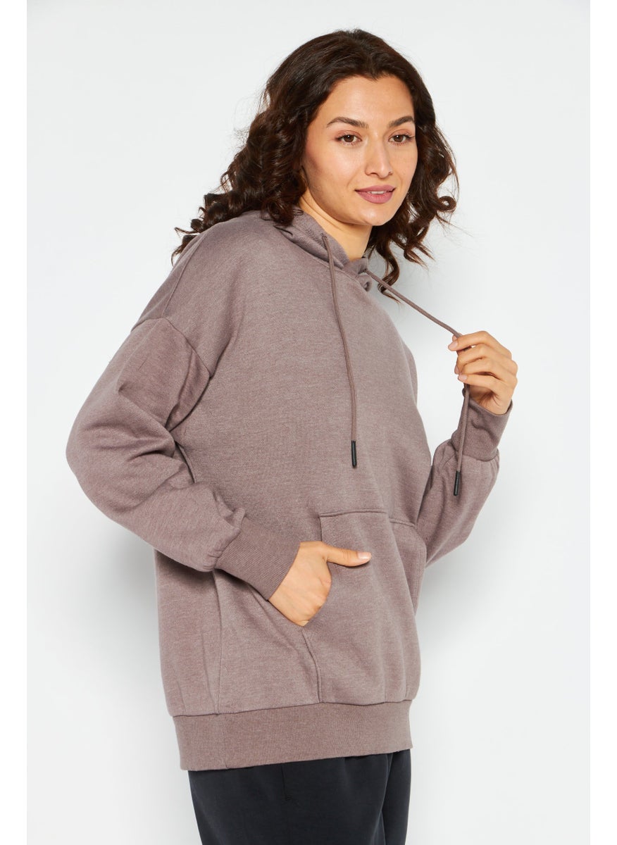 Sage Collective - Women Sportswear Fit Long Sleeve Training Sweatshirt, Light Brown - Image 1