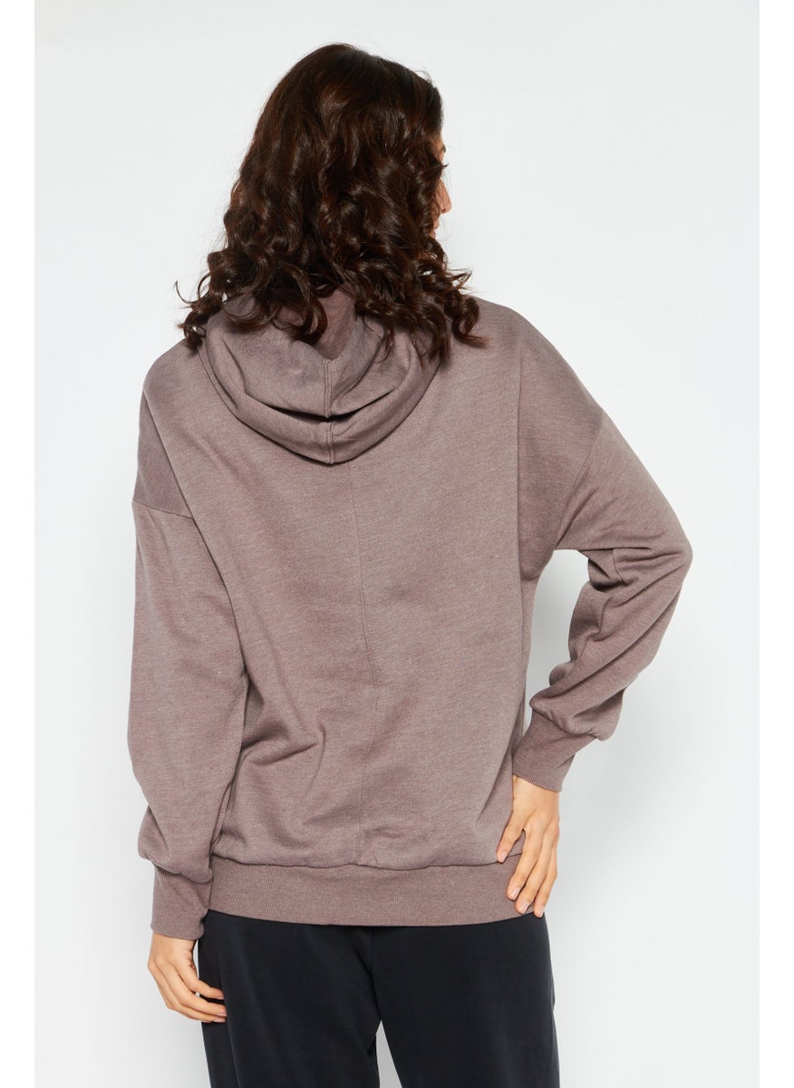 Sage Collective - Women Sportswear Fit Long Sleeve Training Sweatshirt, Light Brown - Image 1