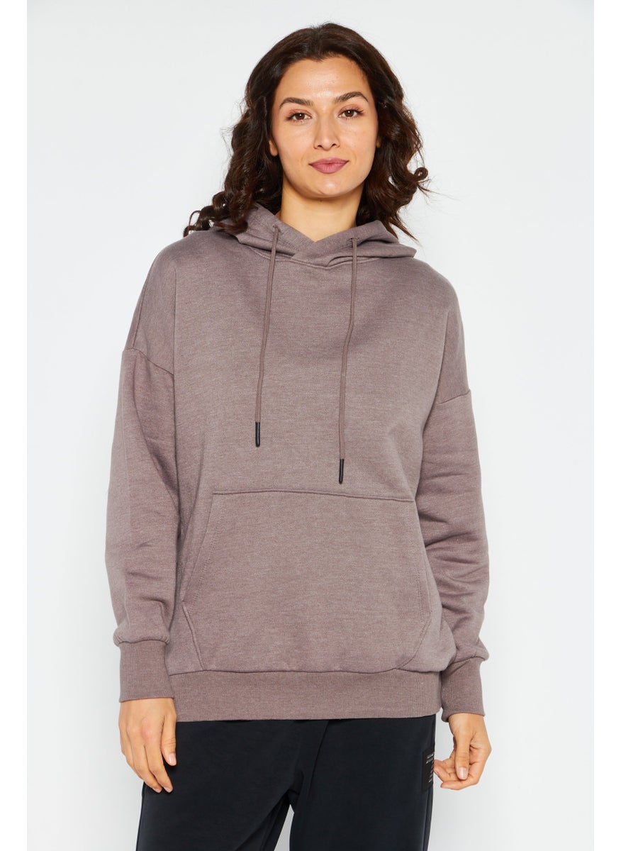 Sage Collective - Women Sportswear Fit Long Sleeve Training Sweatshirt, Light Brown - Image 1