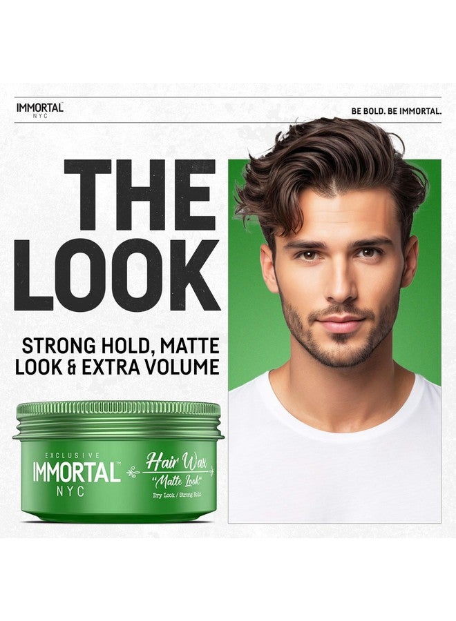 Immortal NYC Matte Look Hair Wax, 1, Provides strong hold, matte finish, natural look, extra volume, all-day control, and washes out easily. - Image 2