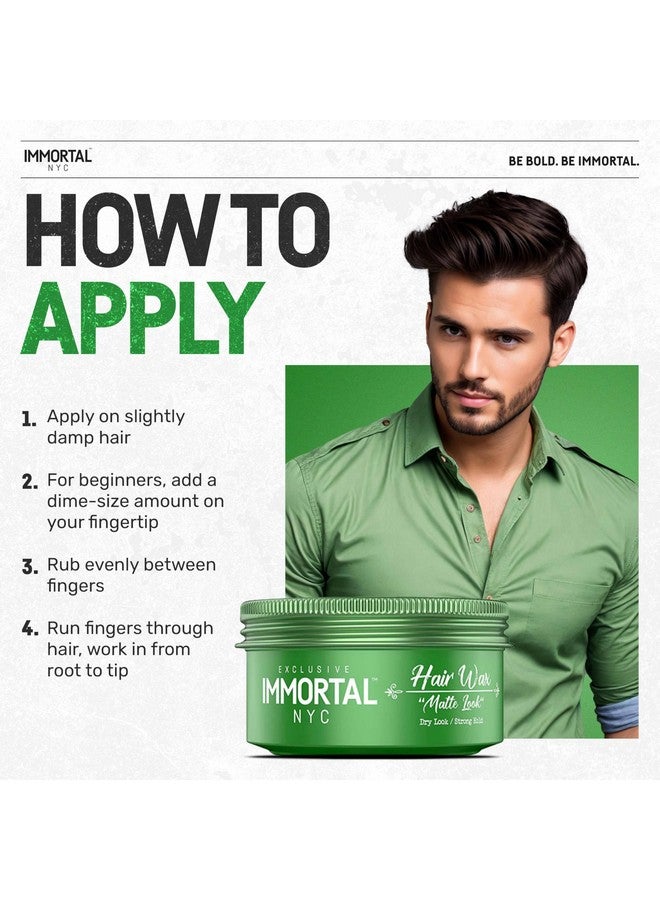 Immortal NYC Matte Look Hair Wax, 1, Provides strong hold, matte finish, natural look, extra volume, all-day control, and washes out easily. - Image 5