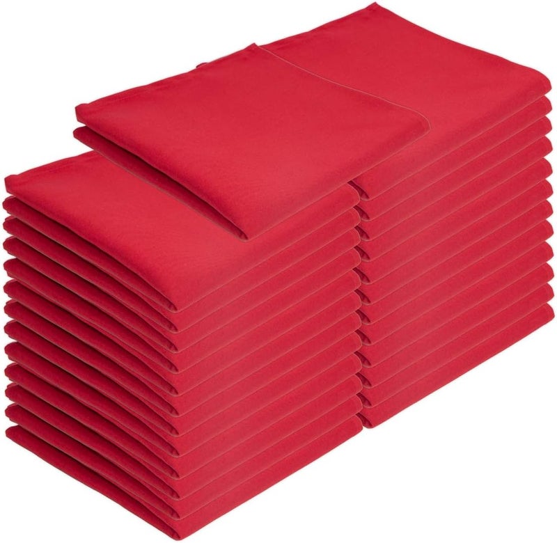 Arkwright, LLC Arkwright Restaurant Cloth Napkins  Pack of 25 Spun Polyester Dinner Napkin with Hemmed Edges  Ideal for Dinner Wedding Party Banquet Kitchen 20 x 20 in Red - Image 1