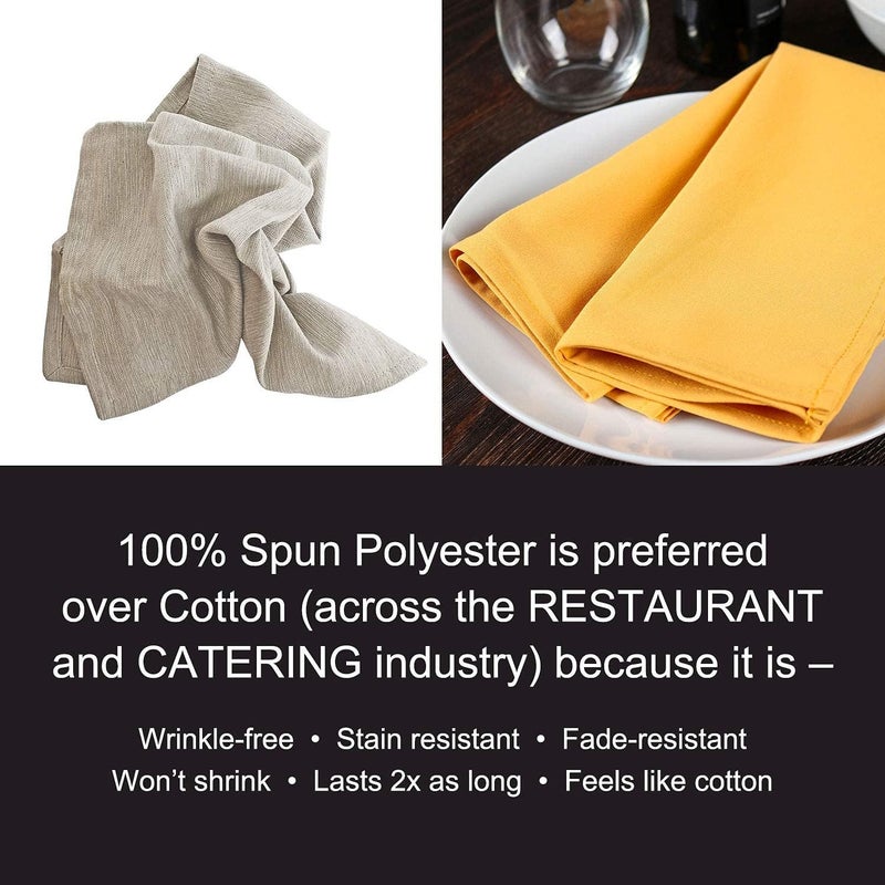 Arkwright, LLC Arkwright Restaurant Cloth Napkins  Pack of 25 Spun Polyester Dinner Napkin with Hemmed Edges  Ideal for Dinner Wedding Party Banquet Kitchen 20 x 20 in Red - Image 3