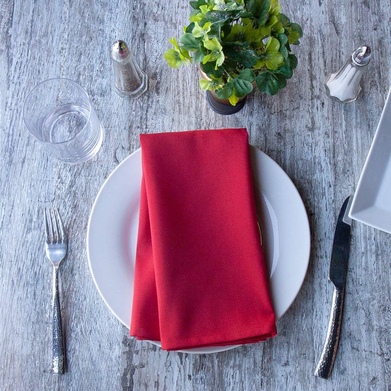 Arkwright, LLC Arkwright Restaurant Cloth Napkins  Pack of 25 Spun Polyester Dinner Napkin with Hemmed Edges  Ideal for Dinner Wedding Party Banquet Kitchen 20 x 20 in Red - Image 2