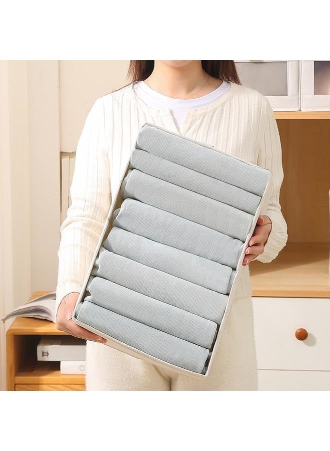 8 Pack Linen Storage Bins, Storage Containers for Organizing Clothing, Jeans, Toys, Books, Shelves, Closet, Wardrobe - Closet Organizers and Storage, Large Storage Boxes Baskets with Window - Image 3