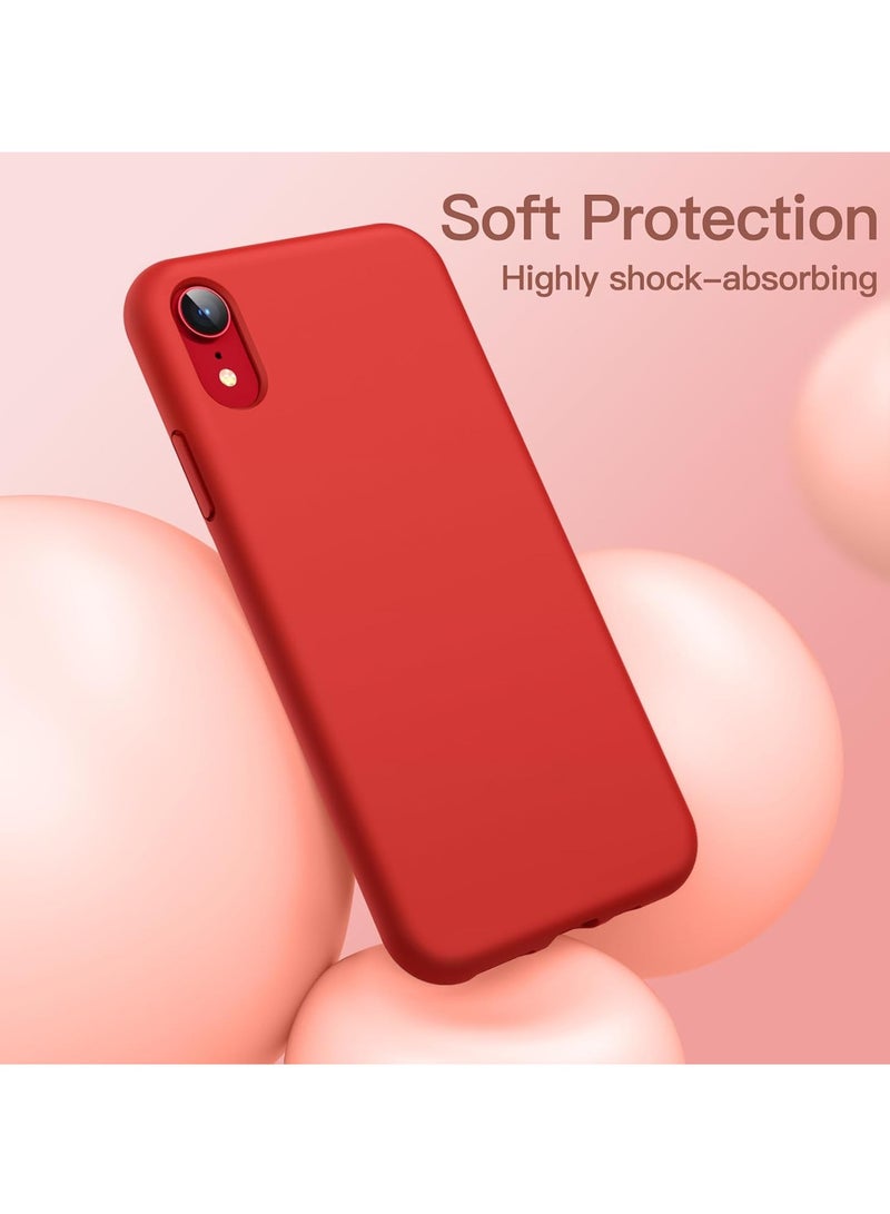 DUSALA iPhone XR Case, Liquid Silicone Phone Case for iPhone XR 6.1 Inch, Colorful Silky-Soft Protective Cover(Red) - Image 3